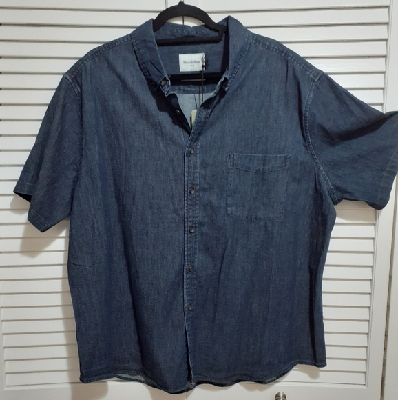 COPY - Men's Standard Fit Short Sleeve Denim Shirt 2x - Picture 5 of 11